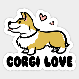 Corgi Love with Words Sticker